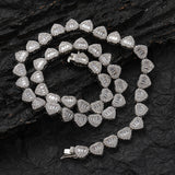 Zircon necklace heart-shaped tennis chain
