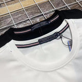Tommy T Shirts Tommy Stitching Three-Dimensional Printing Couple's round Neck Short Sleeve T-shirt