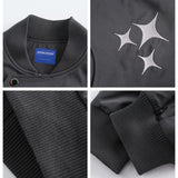 Unisex Baseball Jersey Star Embroidered Flight Jacket
