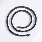 Zircon necklace black tennis chain spring buckle