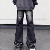 Unisex Jeans retro gradual change jeans flared pants loose casual trousers