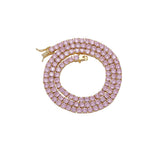 Zircon necklace pink zirconium tennis chain