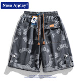 Nasa Shorts Men's Denim Shorts Summer Loose Casual