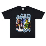Rock Star T Shirt Street Washed Distressed T-shirt Short Sleeve Loose