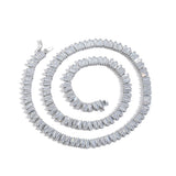 Zircon necklace front and back ladder square zirconium tennis chain