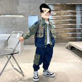 Boy Jacket Fried Street Boys Spring Denim Suit Boys Korean Fashion Clothes Fashion