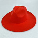 Walter White Fedora Solid Color Big Brim Top Hat Lun Fedora Hat Men and Women Retro Woolen Hat