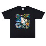Rock Star T Shirt Todd Rundgren Washed Distressed T-shirt Short Sleeve Personality