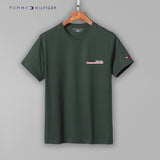 Tommy T Shirts Printed T-shirt Tommy Men's Short Sleeve Cotton round Neck Slim Fit