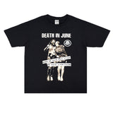 Rock Star T Shirt Death in June Band Rock T-shirt Short Sleeve Loose Heavy Cotton