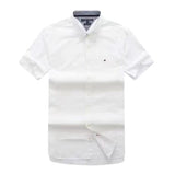 Tommy T Shirts Simple All-Match Loose Business Oxford Fabric