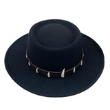 Walter White Fedora Ivory Decoration Men and Women Wool Felt Autumn and Winter Cowboy Hat
