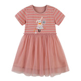 Girl Dress Summer Girls' Dress Mesh Princess Dress Short Sleeve Cute Baby Gauze Dress