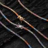 Zircon necklace colorful