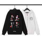 CHH Chrome Heart Hoodie Couple Villain Skull Cardigan Hooded Sweater Men