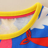 Girl Dress Summer Girls' Dress Princess Dress Knitted Cotton Cartoon Printed Short Sleeve