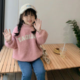 Girl Jacket Girls' Sweater Half Velvet Hoodie