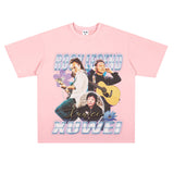 Rock Star T Shirt Chinese Singer Xu Wei Commemorative Edition Printed Loose Retro T-shirt