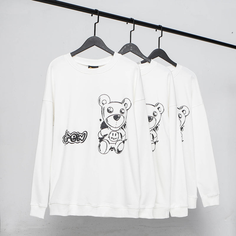 Drew House Sweatshirts Unisex Cartoon Bear Crew Neck Sweater