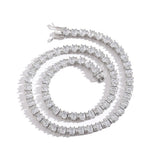Zircon necklace large and small ladder square mixed zircon tennis chain