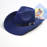 Walter White Fedora Western Men's Woolen Cowboy Hat Metal Buckle Autumn Imitation Winter Wool