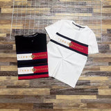 Tommy T Shirts Tommy Red Mosaic Embroidered Couple Soft round Neck Short Sleeve T-shirt