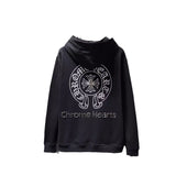 CHH Chrome Heart Hoodie CH Crow Hot Diamond Hand Button Casual Hooded Sweater