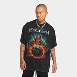 Rock Band T Shirt Washed Short Sleeve T-shirt round Neck