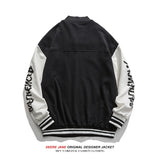 Men Baseball Jacket Fall Color-Blocking Baseball Uniform Loose All-Matching Couple Style