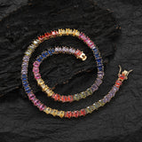 Zircon necklace size oval colorful zircon tennis chain