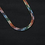 Zircon necklace colorful
