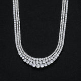Zircon necklace gradual change size zircon tennis necklace