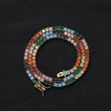 Zircon necklace colorful