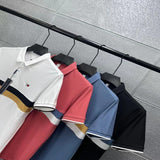 Tommy T Shirts Tommy Embroidered Men's Lapel Short Sleeve Polo Shirt Men's and Women's