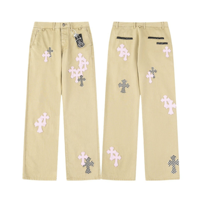 CHH Chrome Hearts Jeans Unisex Casual Loose Jeans