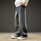 Unisex Jeans Washed Old Jeans Loose Casual Pants