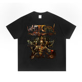 Rock Star T Shirt Whitechapel Rock Band Vintage Print Distressed T-shirt Loose