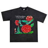 Rock Star T Shirt Todd Rundgren Washed Distressed T-shirt Short Sleeve Personality