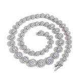 Zircon necklace gradient size flower shape round mix and match zircon tennis chain