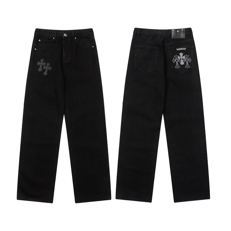 CHH Chrome Hearts Jeans Unisex Casual Loose Jeans