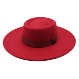 Walter White Hats Solid Color Wool Autumn and Winter Warm Outdoor Oval Ring Top Hat