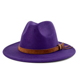 Walter White Fedora Solid Color Top Hat Versatile Fedora Hat British Style Big Brim Woolen Hat