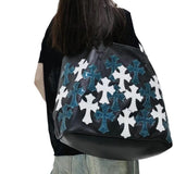 Chh Chrome Heart Leather Bag White Cross Leather