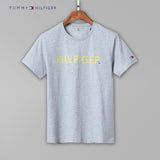 Tommy T Shirts Printed T-shirt Tommy Men's Short Sleeve Cotton round Neck Slim Fit