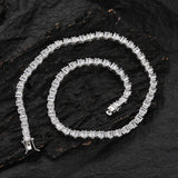 Zircon necklace large and small ladder square mixed zircon tennis chain