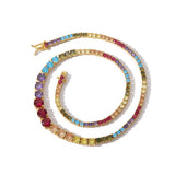 Zircon necklace colorful gradient size