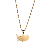 Jewelry Diamond Map Plate Pendant Necklace