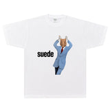Rock Star T Shirt Suede Animal Nitrate T-shirt Rock Band Street Retro Loose Short Sleeve