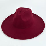 Walter White Fedora Solid Color Big Brim Top Hat Lun Fedora Hat Men and Women Retro Woolen Hat