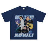 Rock Star T Shirt Chinese Singer Xu Wei Commemorative Edition Printed Loose Retro T-shirt